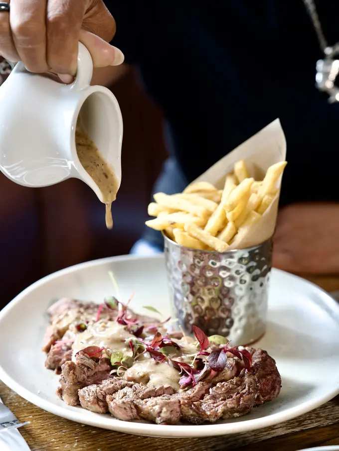 A plated dish from the kitchen at The Bull's Head